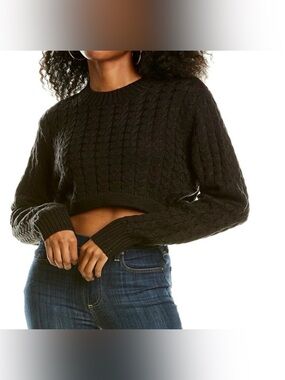 Danielle Bernstein by Weworewhat Black Cropped Sweater